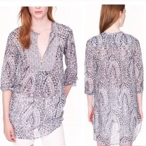 J. Crew Bib Bell Blue Floral Tunic Coverup XL